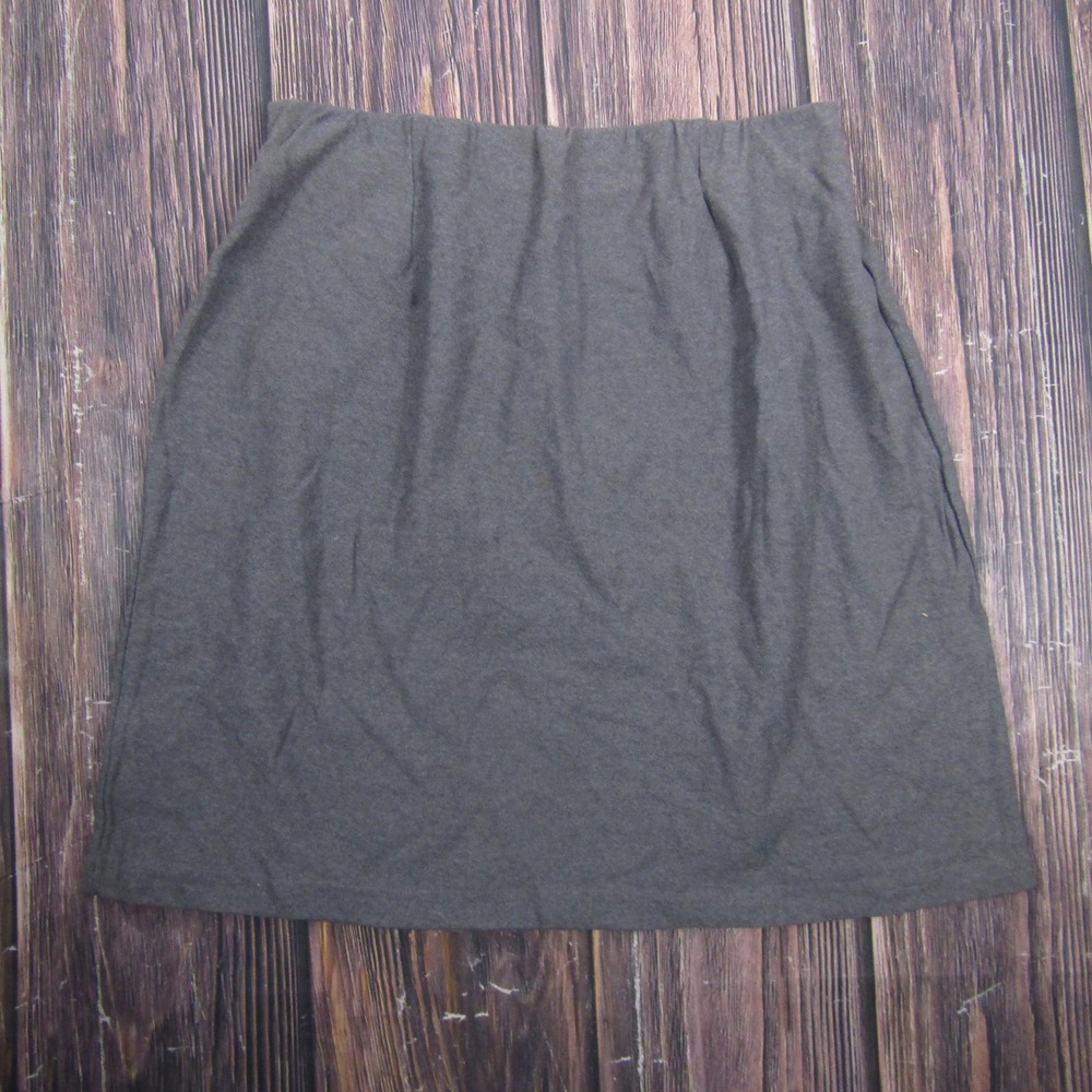Bobbie Brooks Skirt Womens Large Gray Pencil Knee Length Pull On Stretch Casual
